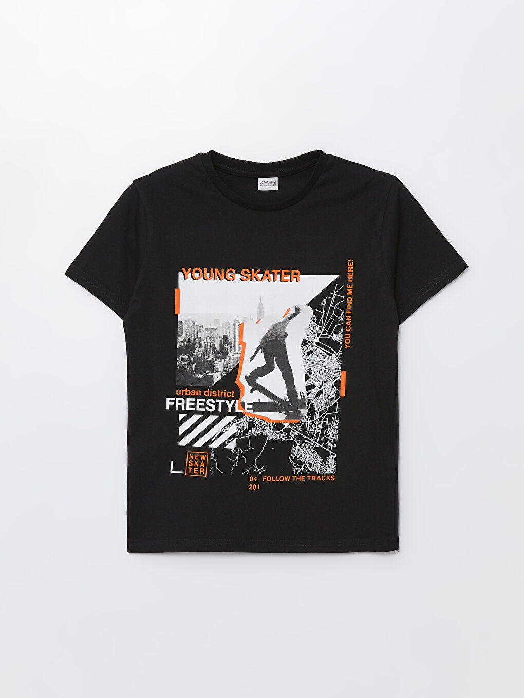 Crew Neck Printed Short Sleeve Boy T-Shirt -S4CI33Z4-CVL