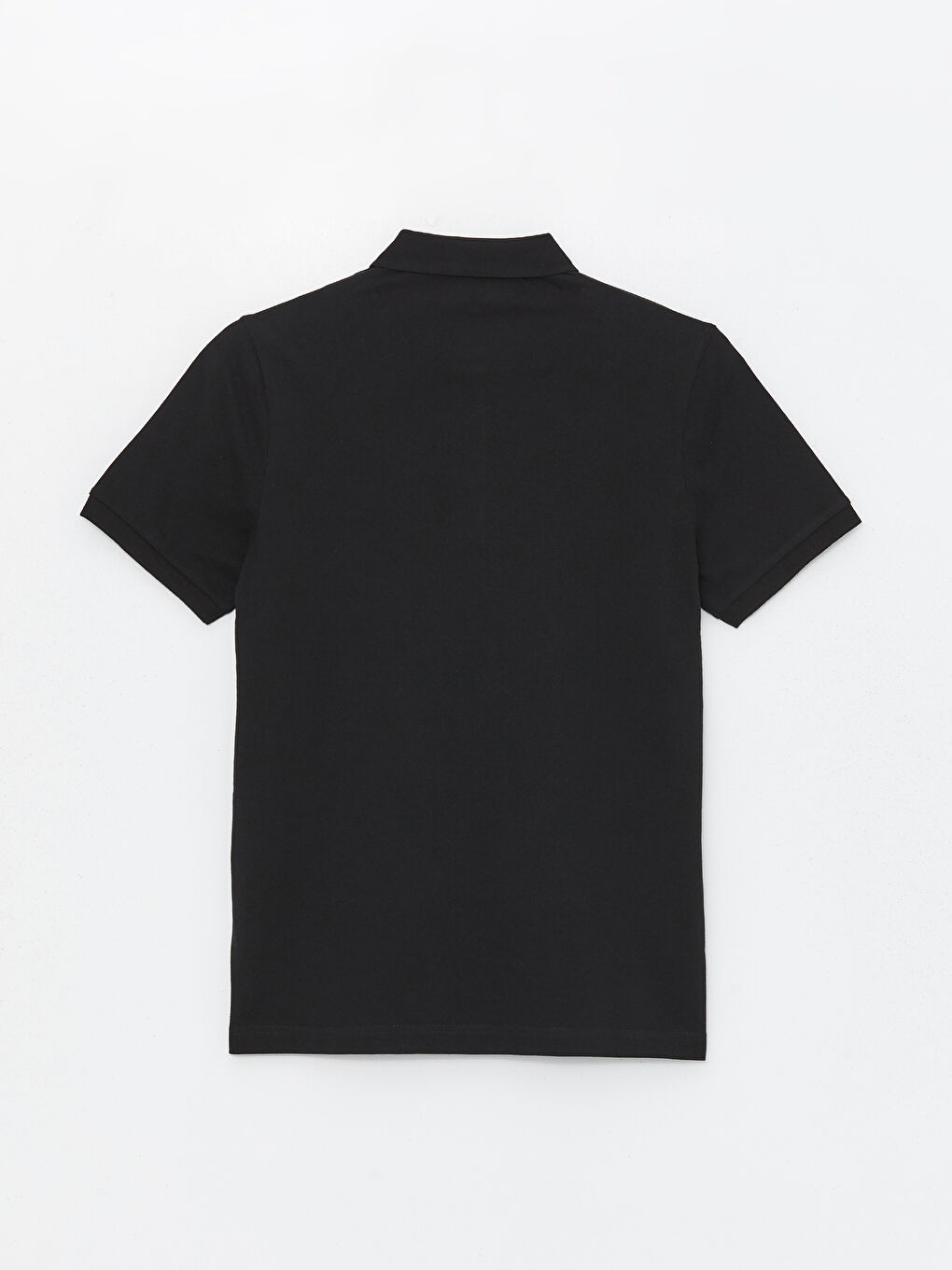 Siyah Polo Yaka Kısa Kollu Pike Erkek Tişört-6