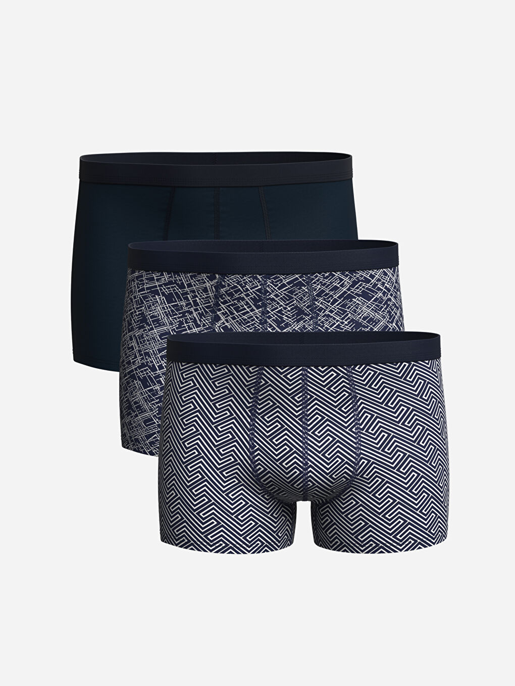 LC WAIKIKI Lacivert Standart Kalıp Pamuklu Esnek Erkek Boxer 3'lü