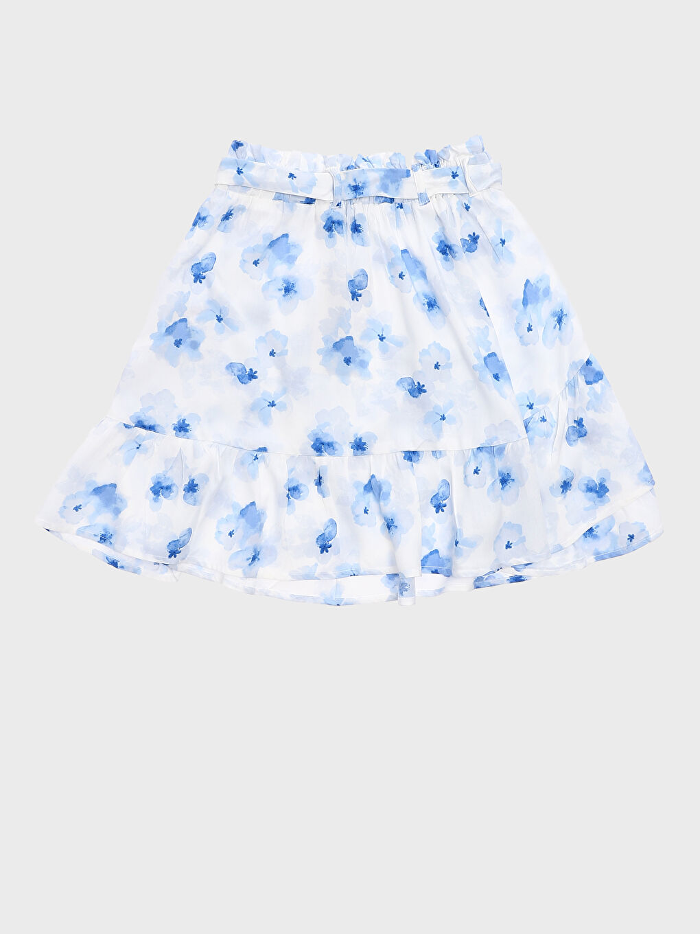 Floral Girl's Skirt with Elastic Waist-1