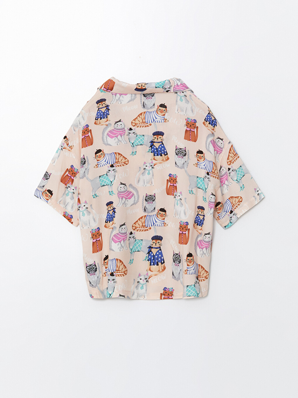Button-Down Collar Printed Women's Pyjama Set-6