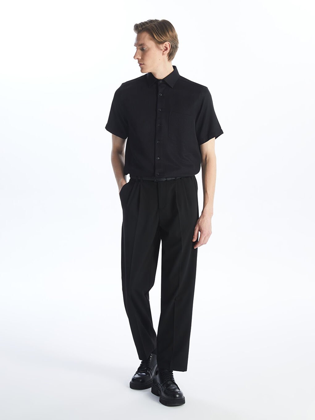 Regular Fit Men's Short Sleeve Dobby Shirt -S4CK22Z8-RQL