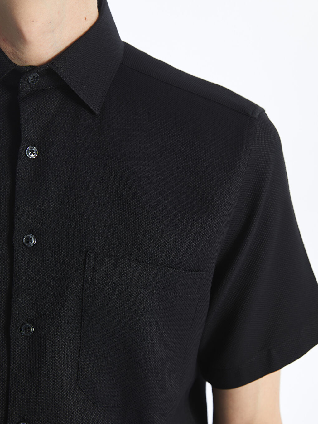 Regular Fit Men's Short Sleeve Dobby Shirt -S4CK22Z8-RQL