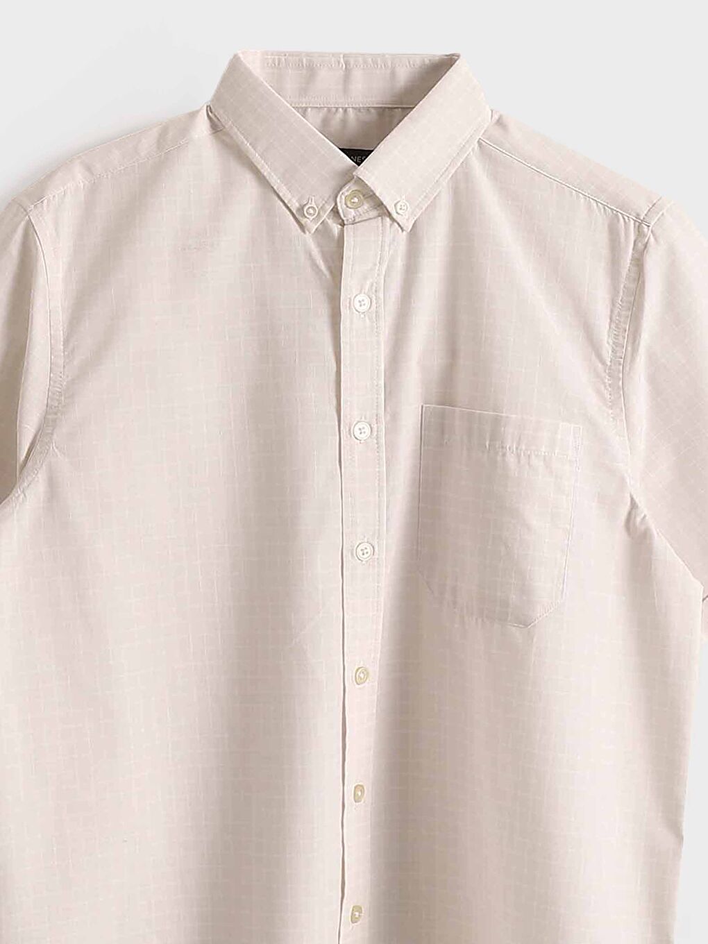 Regular Fit Short Sleeve Plaid Men's Shirt -S4CK23Z8-LKQ