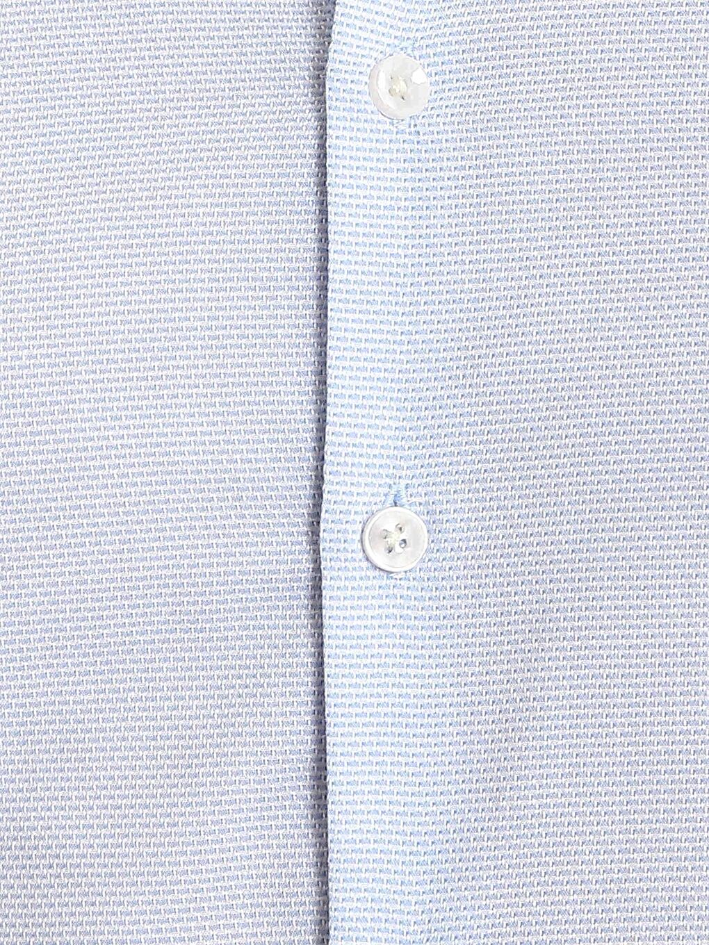 Mavi Slim Fit Uzun Kollu Armürlü Erkek Dokulu Gömlek-4