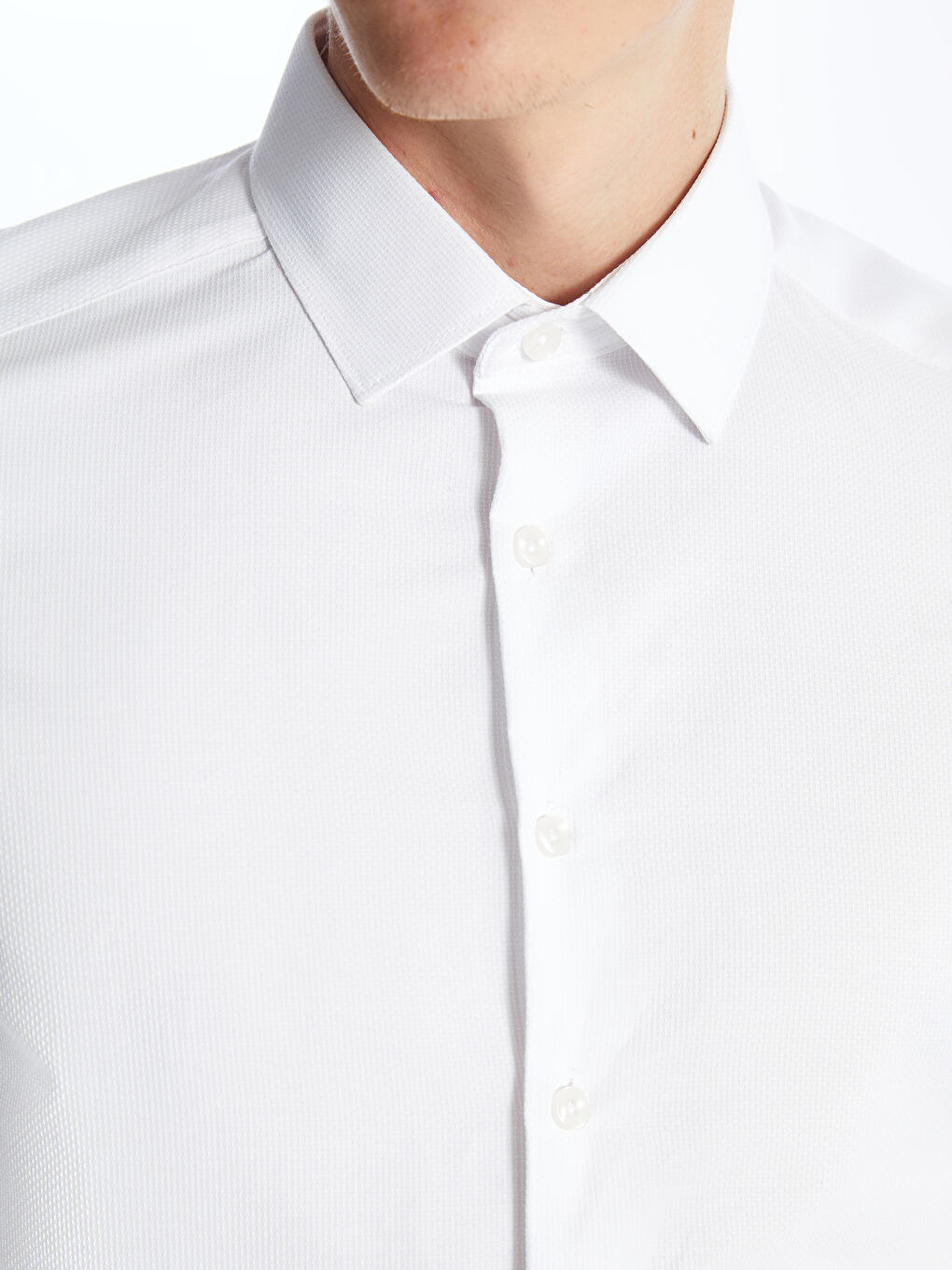 Slim Fit Long Sleeve Dobby Weave Men's Shirt -S4CK25Z8-Q6K