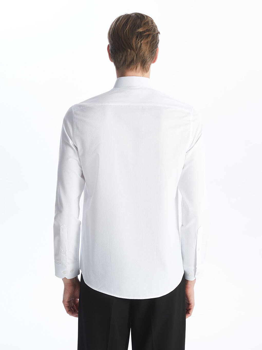 Slim Fit Long Sleeve Dobby Weave Men's Shirt -S4CK25Z8-Q6K