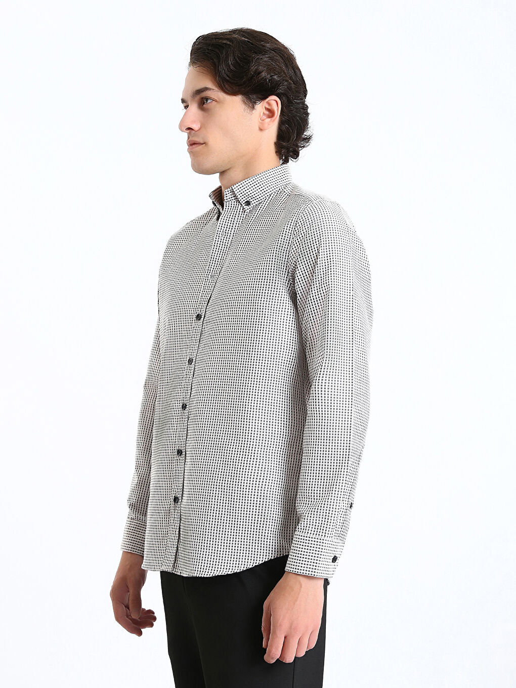 LCWAIKIKI Formal Muška košulja standardnog kroja, dugih rukava, karirana, od gabardina -S4CK28Z8-SZ3