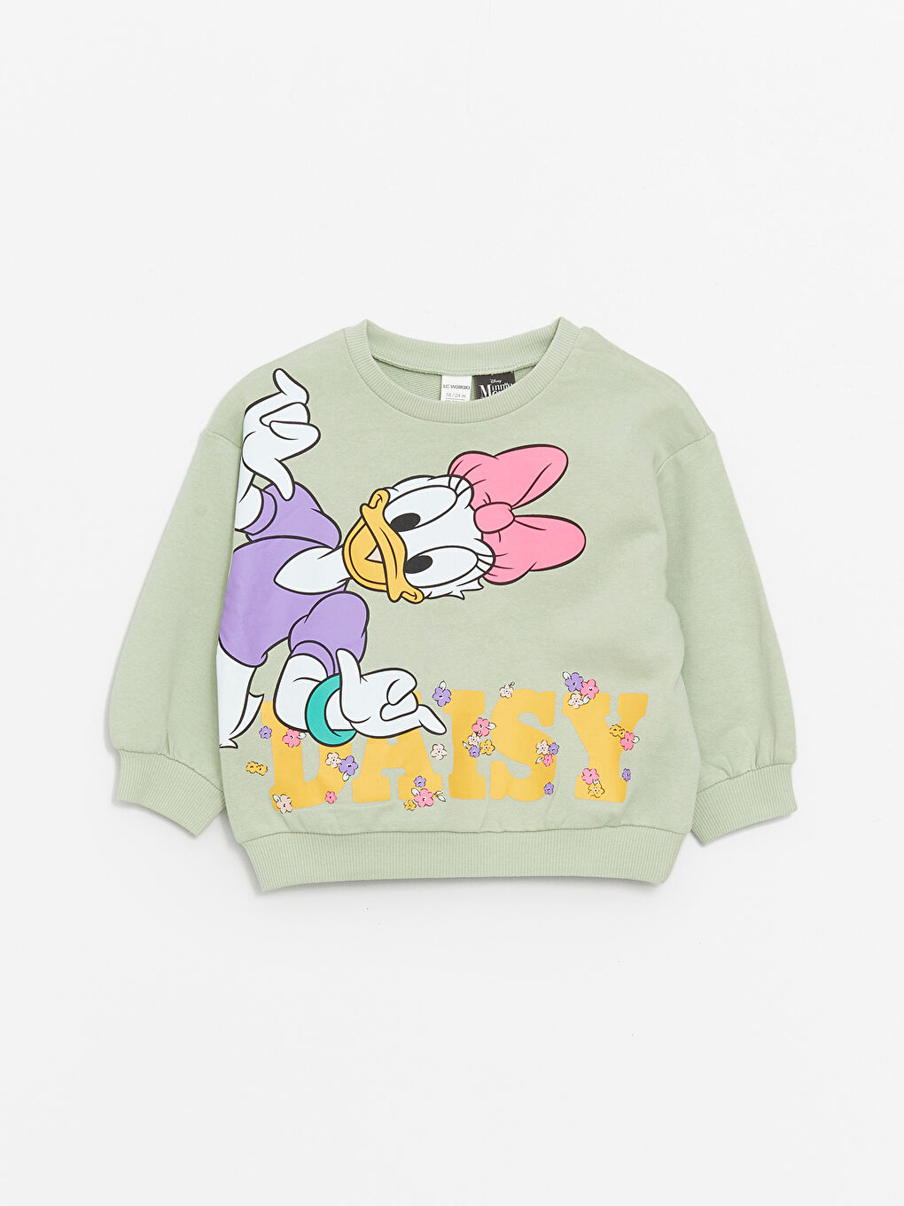 Crew Neck Daisy Duck Printed Baby Girls' Sweatshirt and Tights 2 Pack Set -S4CL05Z1-FJX