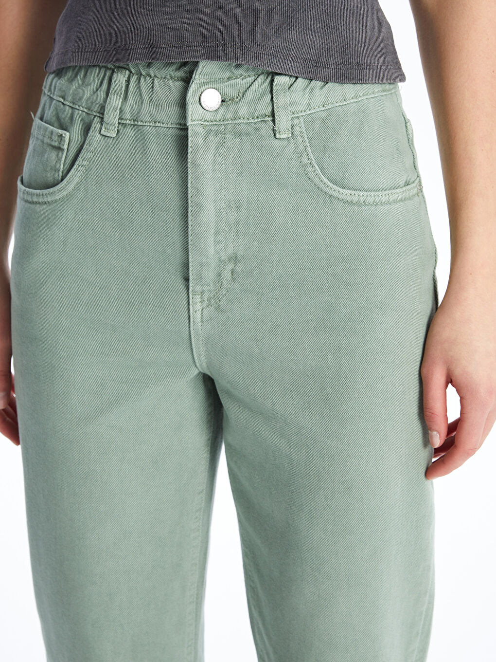 LCW Jeans Elasticated Waist Slouchy Fit Women's Jeans -S4CL32Z8-SEV