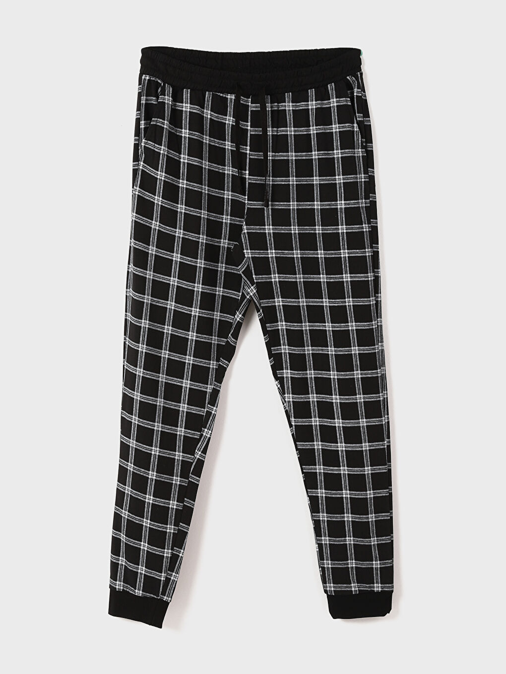 بنطلون بيجاما للرجال بنقشة المربعات بقصة عادية