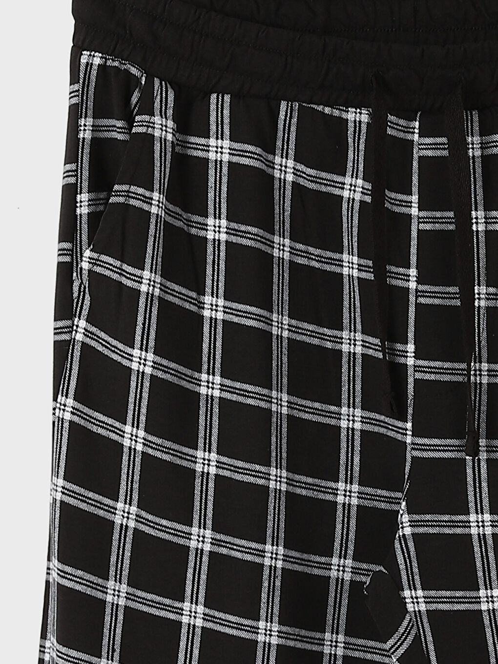 بنطلون بيجاما للرجال بنقشة المربعات بقصة عادية-1