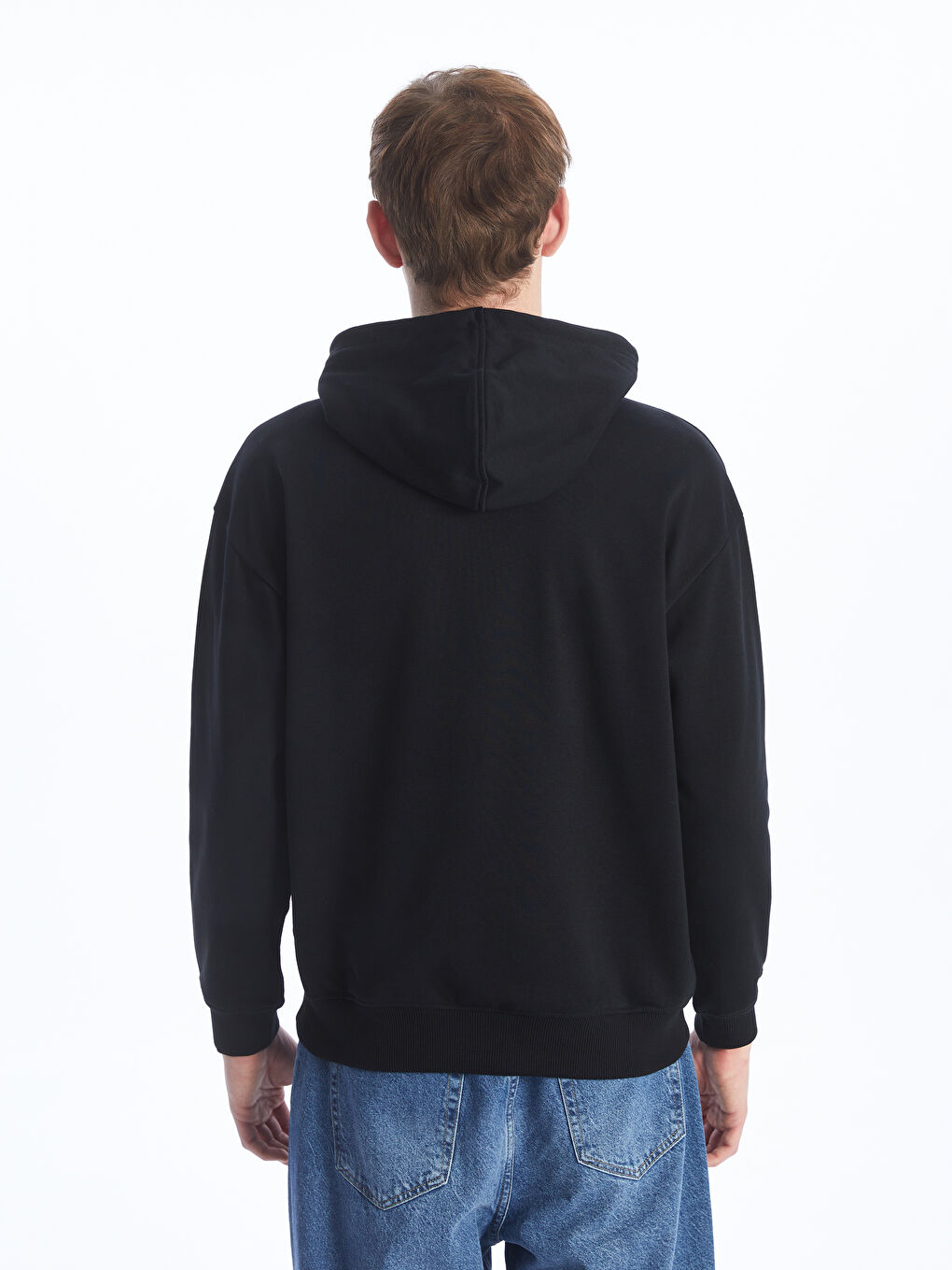 XSIDE Yeni Siyah Uzun Kollu Baskılı Erkek Hoodie - 4