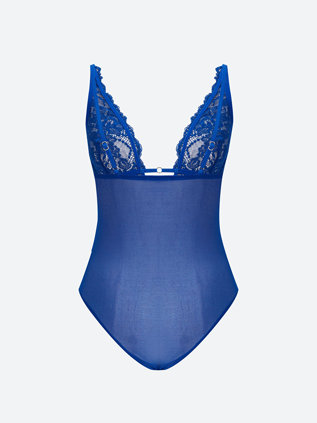 LCW DREAM Mavi V Yaka Dantelli Bodysuit - 1
