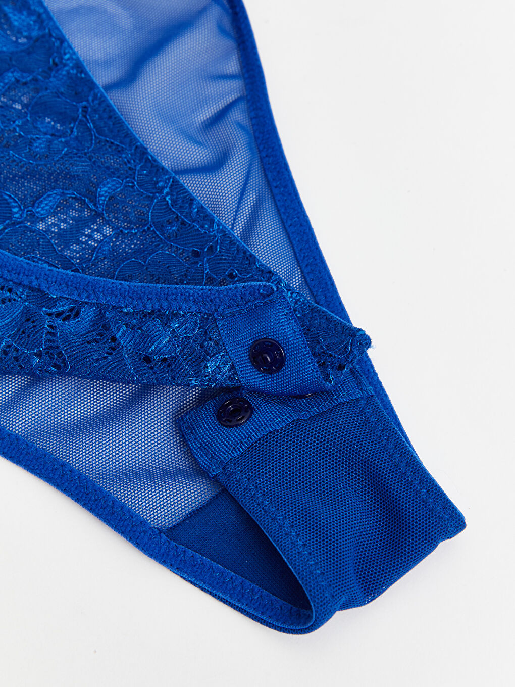 LCW DREAM Mavi V Yaka Dantelli Bodysuit - 3