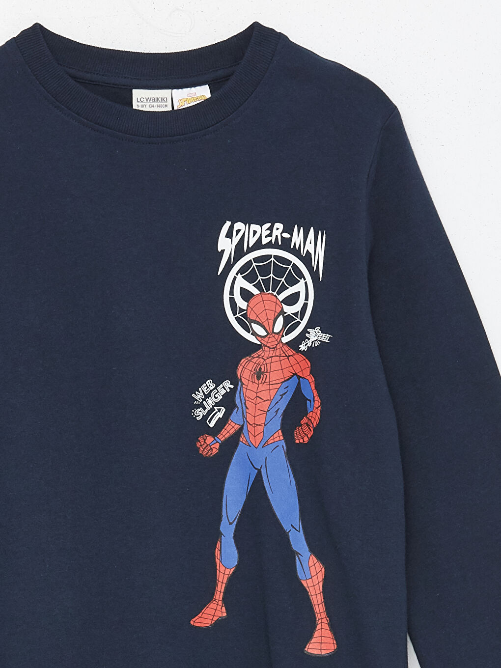 LCW Kids Yeni Lacivert Bisiklet Yaka Spiderman Baskılı Uzun Kollu Erkek Çocuk Sweatshirt - 2