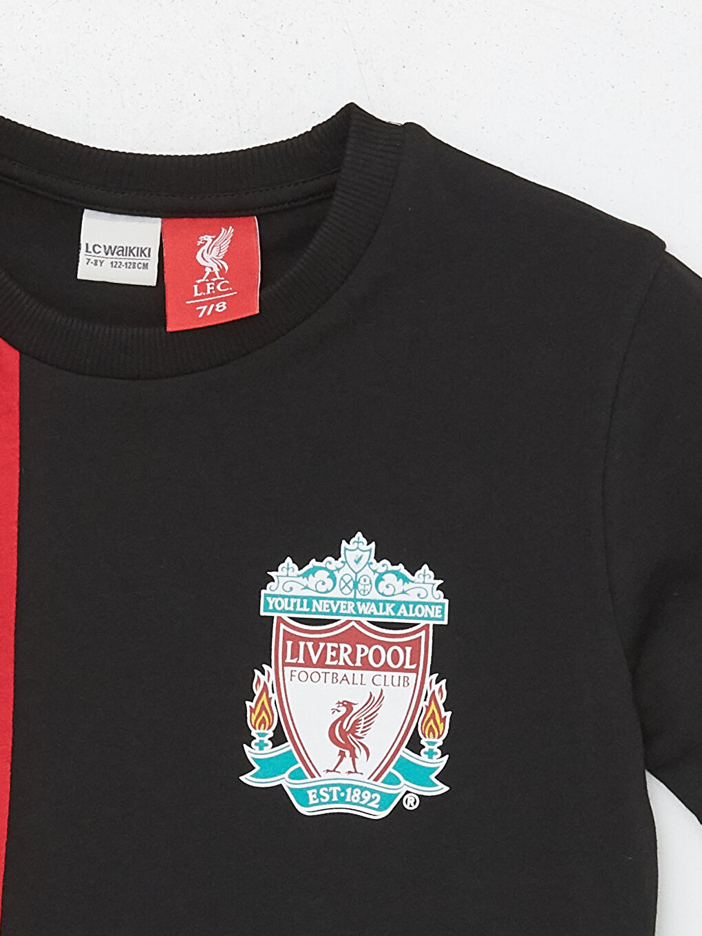 LCW Kids Yeni Siyah Bisiklet Yaka Liverpool Baskılı Kısa Kollu Erkek Çocuk Tişört - 2