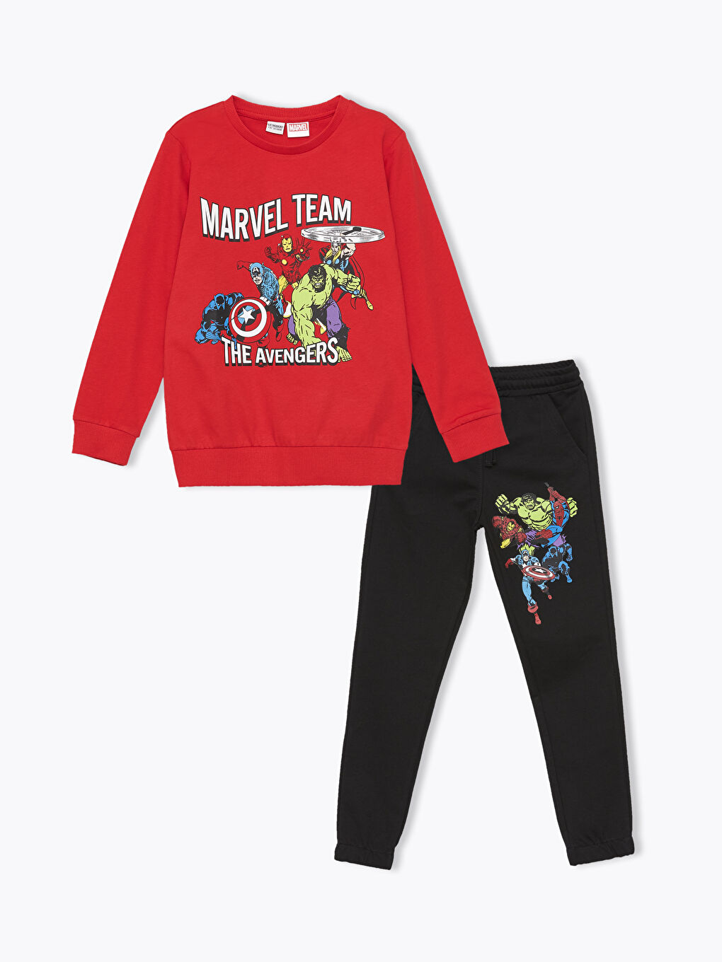 Crew Neck Hulk Printed Boy's Tracksuit Set -S4CN92Z4-HMW