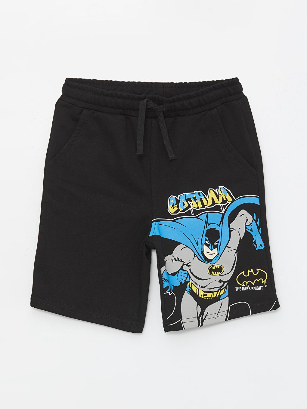 Ekru Bisiklet Yaka Batman Baskılı Kısa Kollu Erkek Çocuk Tişört ve Şort-3