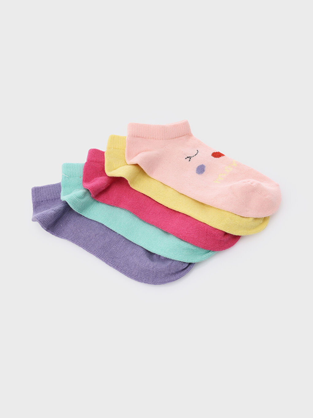 LCW Kids جوارب رياضية للبنات منقوشة - عبوة ٥ قطع -S4CO58Z4-FUG