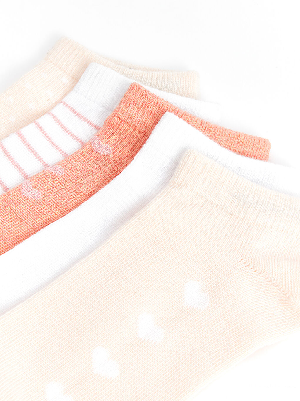 Patterned Girls' Trainer Socks 5 Pack-2