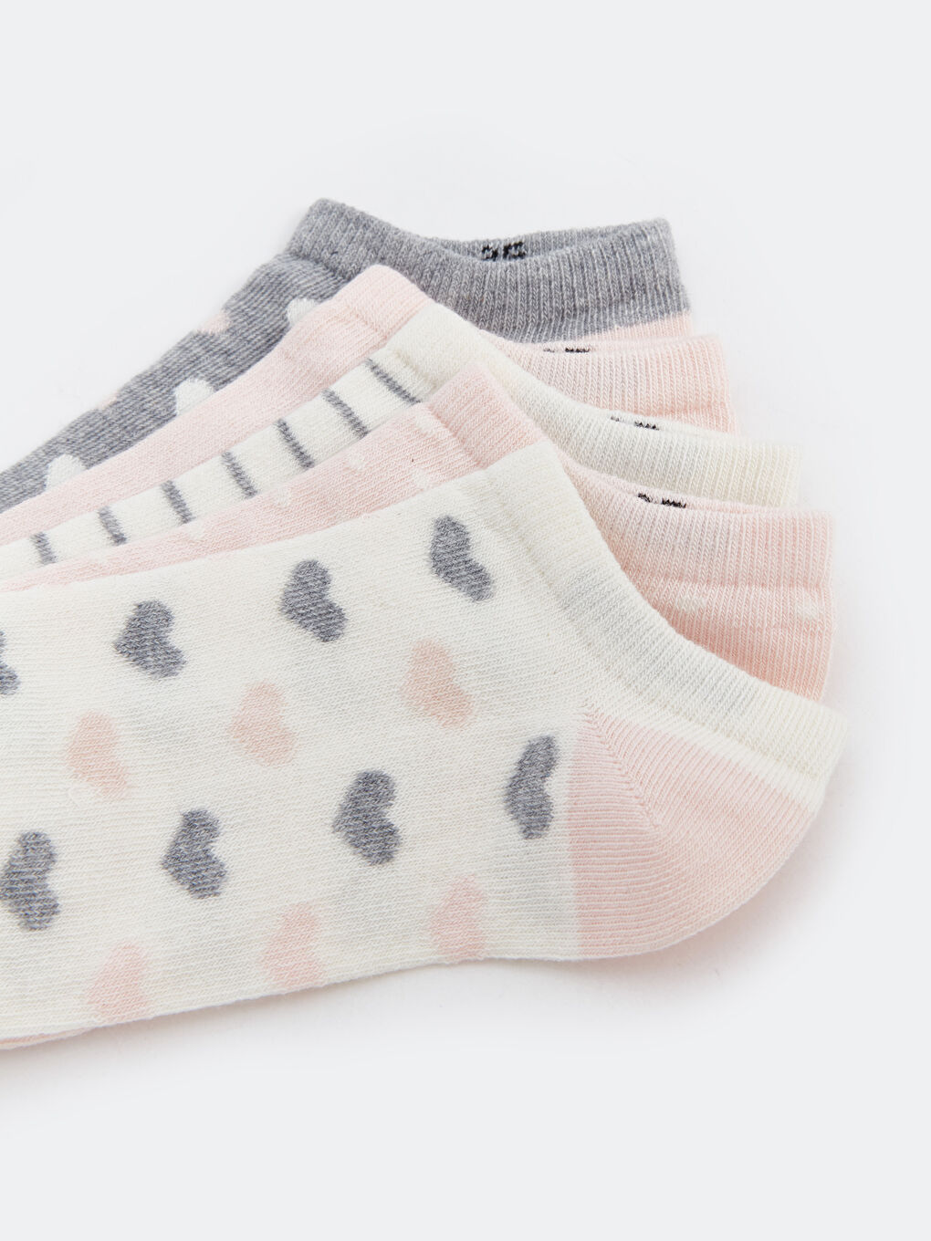 Patterned Girls' Trainer Socks 5 Pack-2