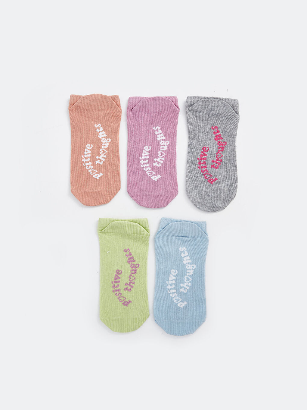 Patterned Girls' Trainer Socks 5 Pack -S4CO74Z4-G8X