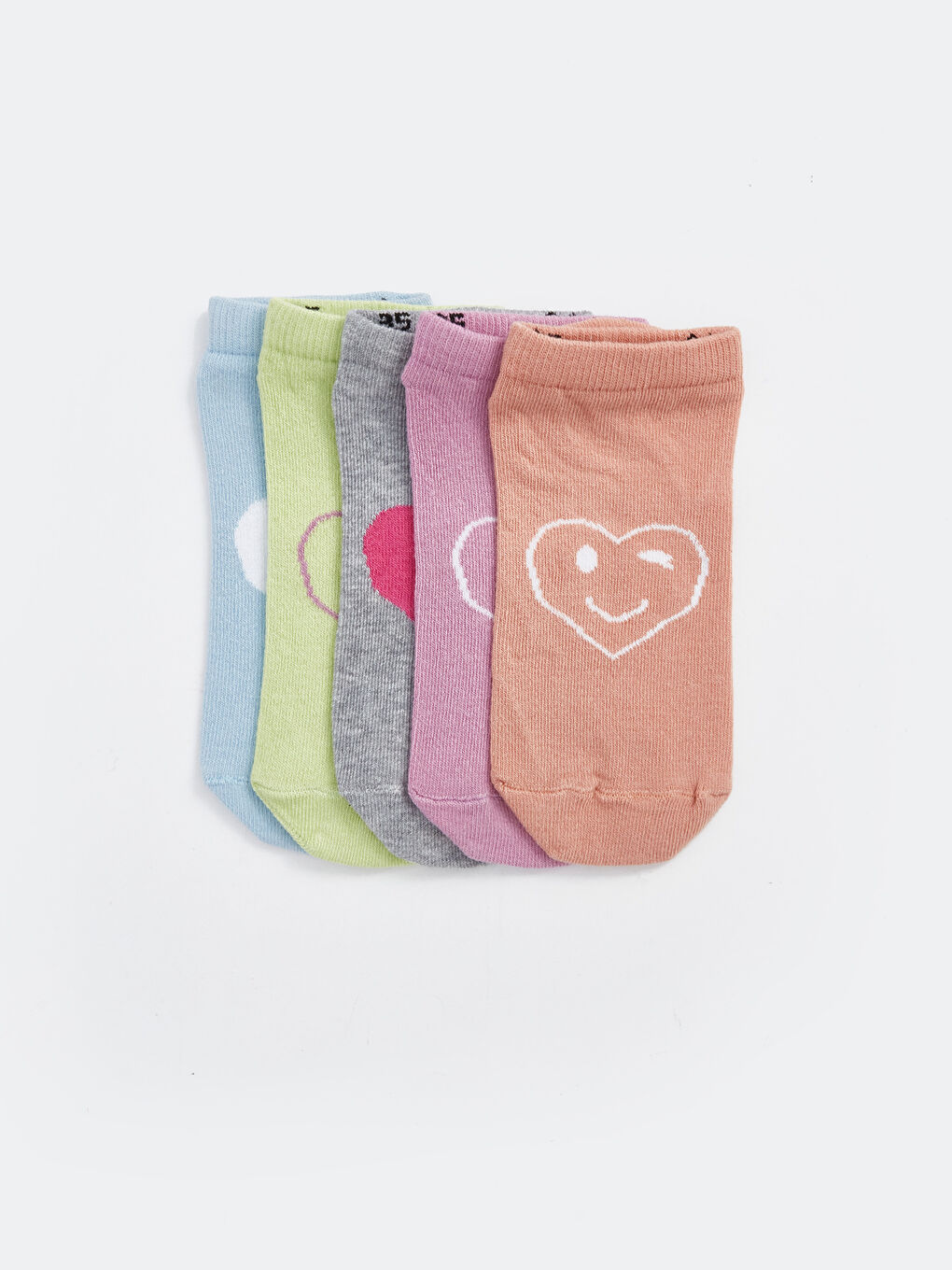 Patterned Girls' Trainer Socks 5 Pack -S4CO74Z4-G8X