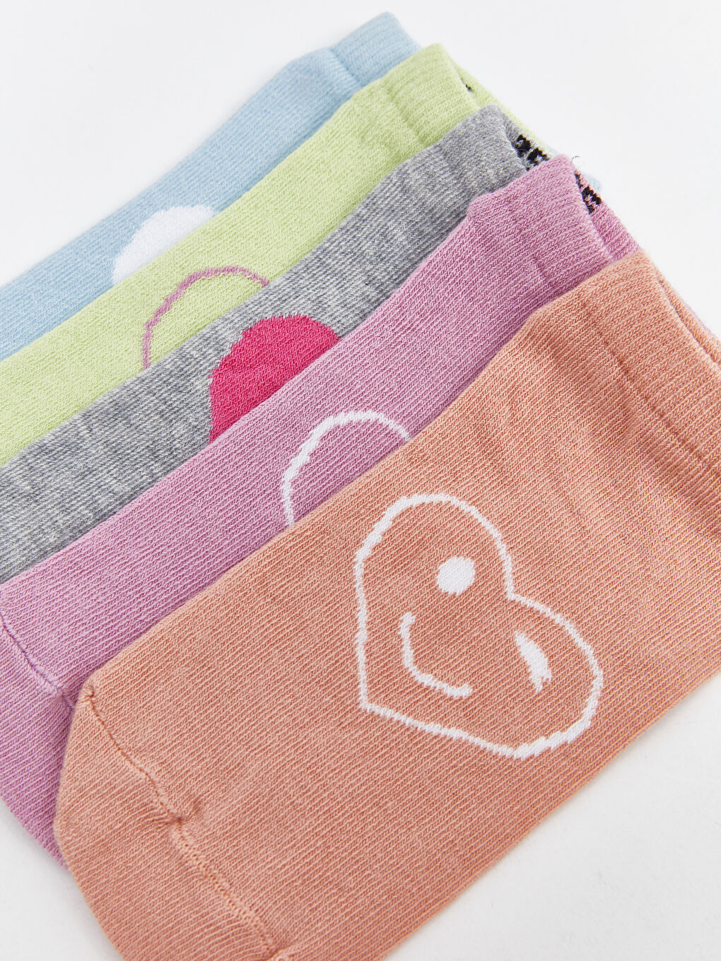 Patterned Girls' Trainer Socks 5 Pack -S4CO74Z4-G8X