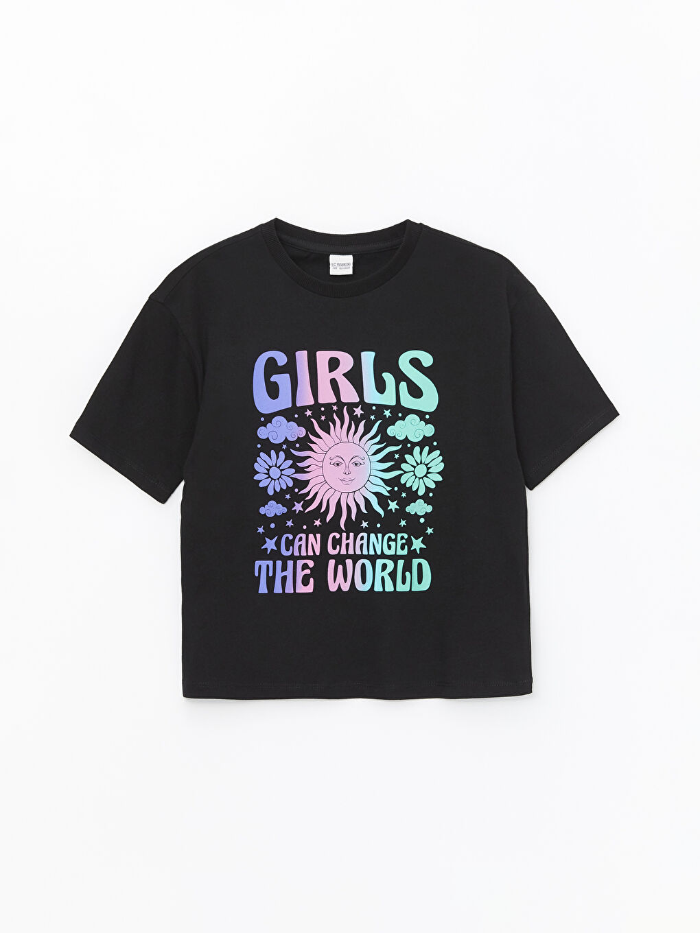 Crew Neck Printed Short Sleeve Girl T-shirt -S4CP30Z4-CVL