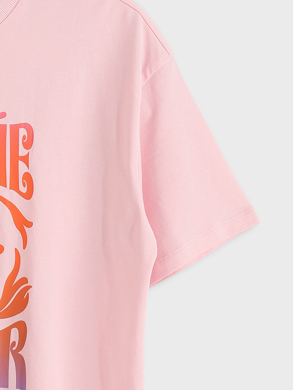 تي شورت بنات بكول مدور و كم قصير مطبوع-2