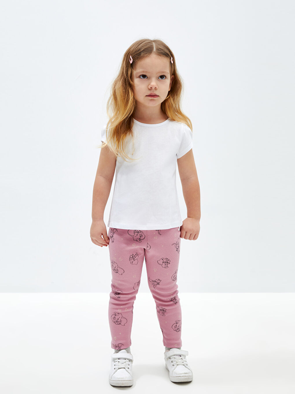 Elastic Waist Dumbo Printed Baby Girl Tights -S4CP40Z1-LT4
