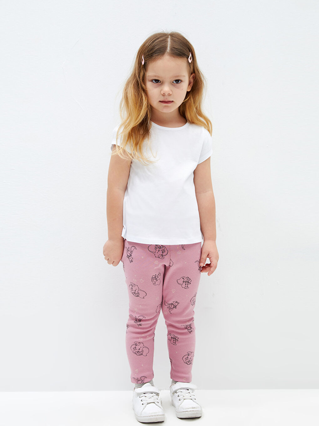 Elastic Waist Dumbo Printed Baby Girl Tights -S4CP40Z1-LT4