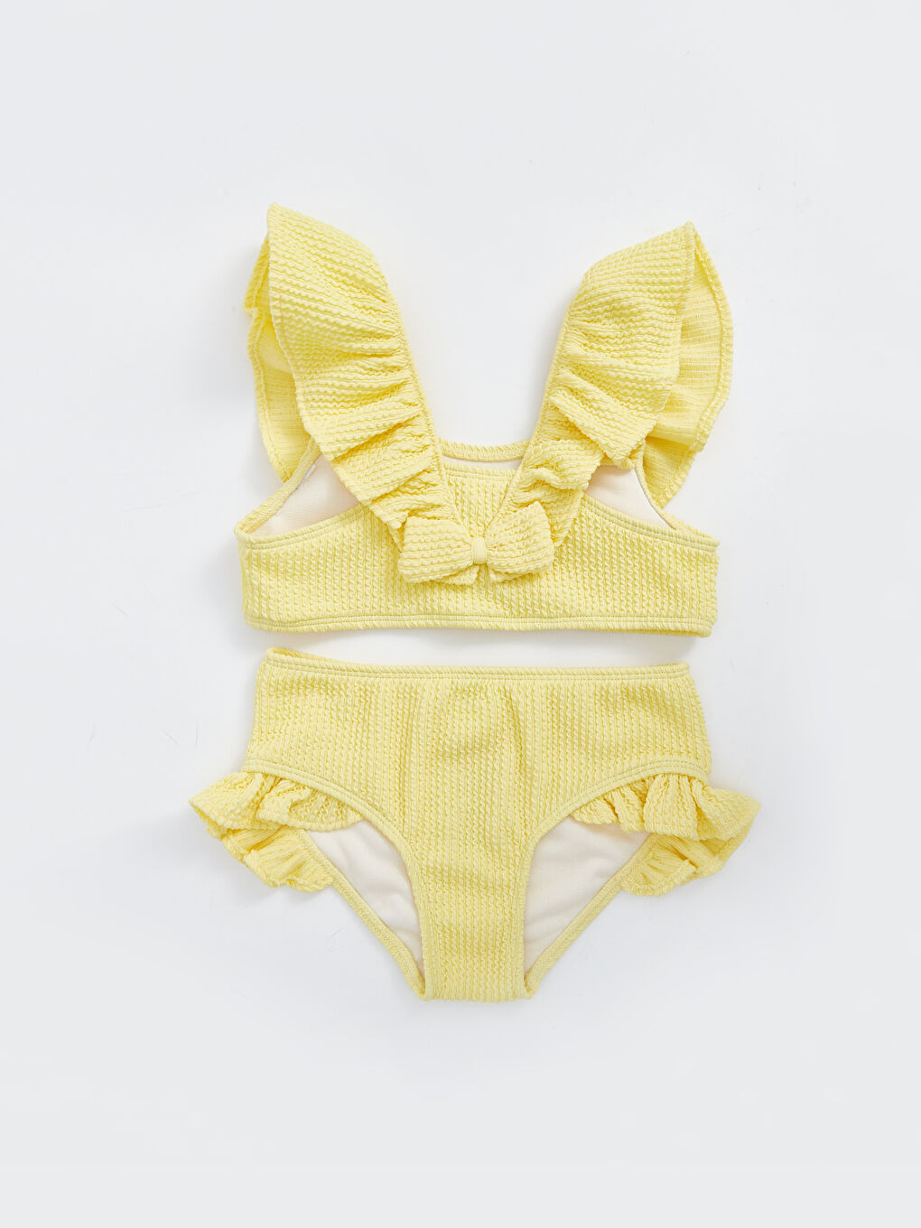 LCW baby Canlı Sarı Kız Bebek Bikini Takımı