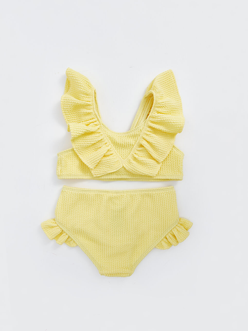 LCW baby Canlı Sarı Kız Bebek Bikini Takımı - 1