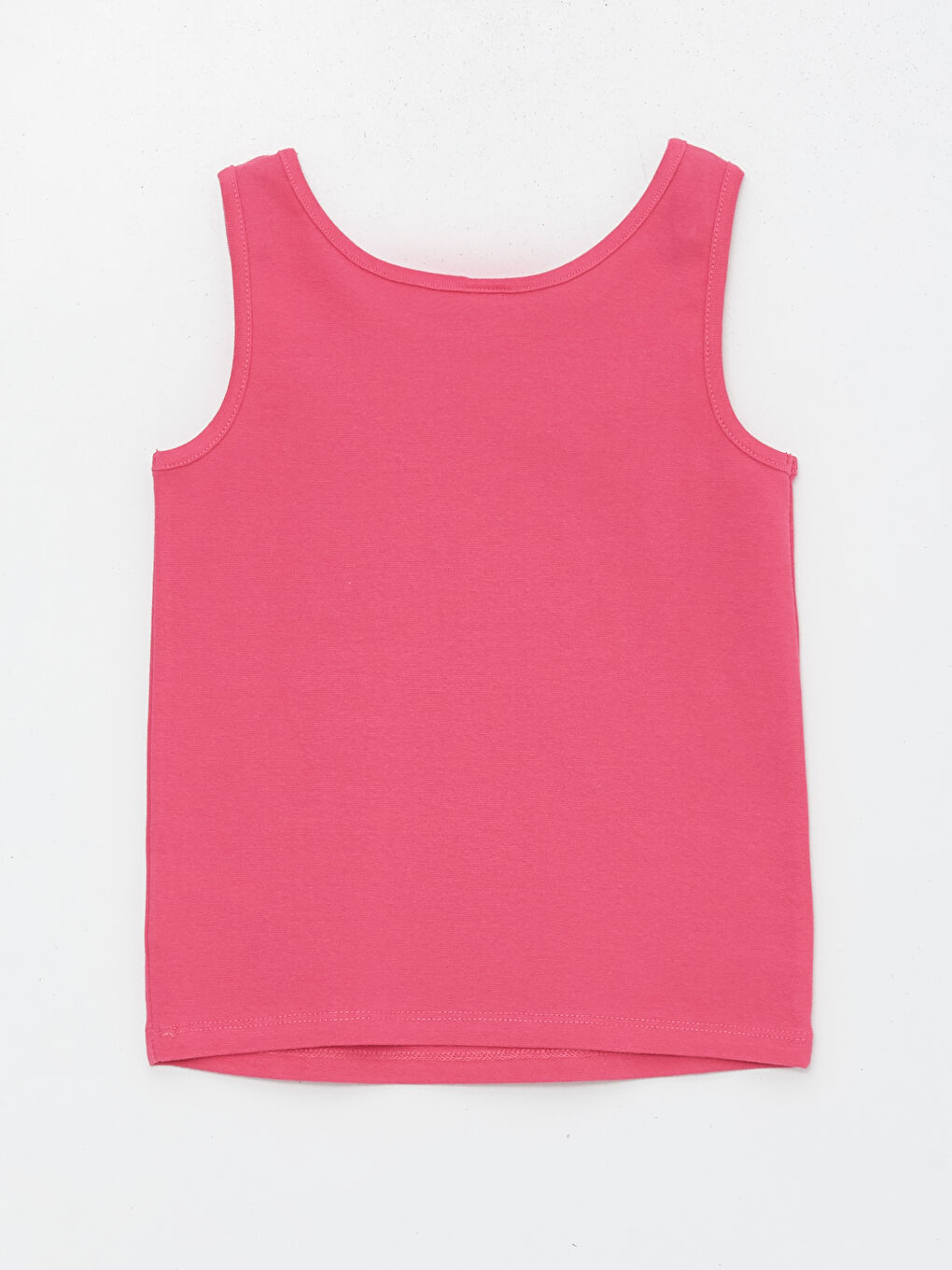 Fuşya Bisiklet Yaka Baskılı Kız Çocuk Atlet-1