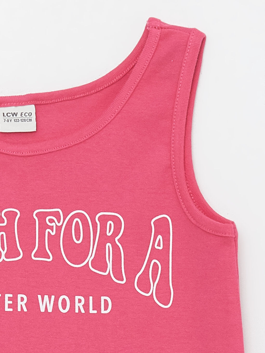 Fuşya Bisiklet Yaka Baskılı Kız Çocuk Atlet-2