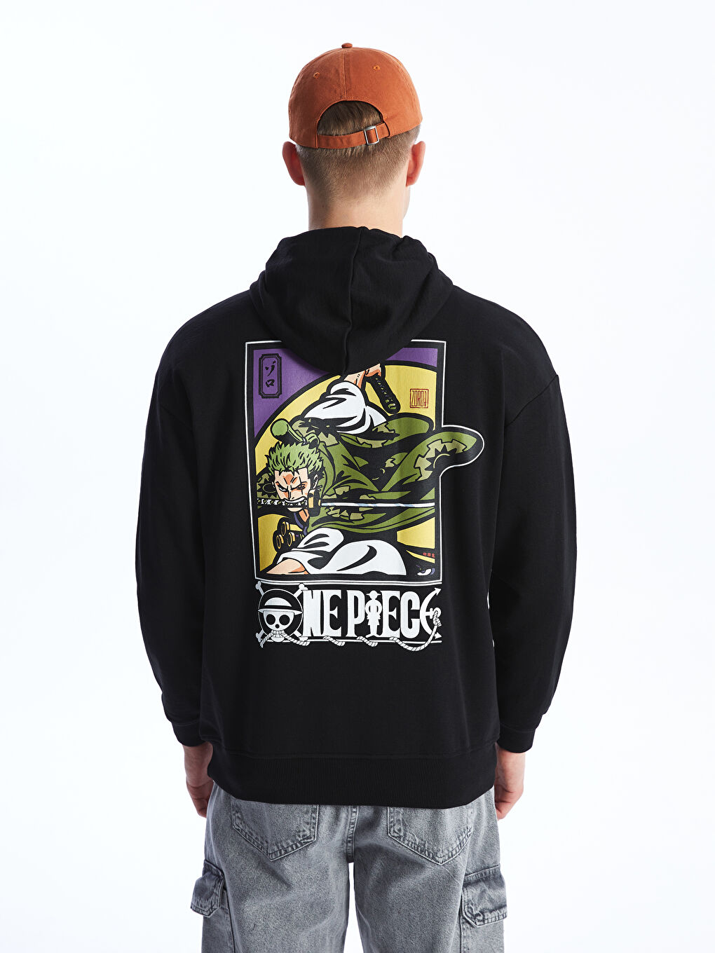 XSIDE Siyah Uzun Kollu One Piece Baskılı Erkek Hoodie - 5