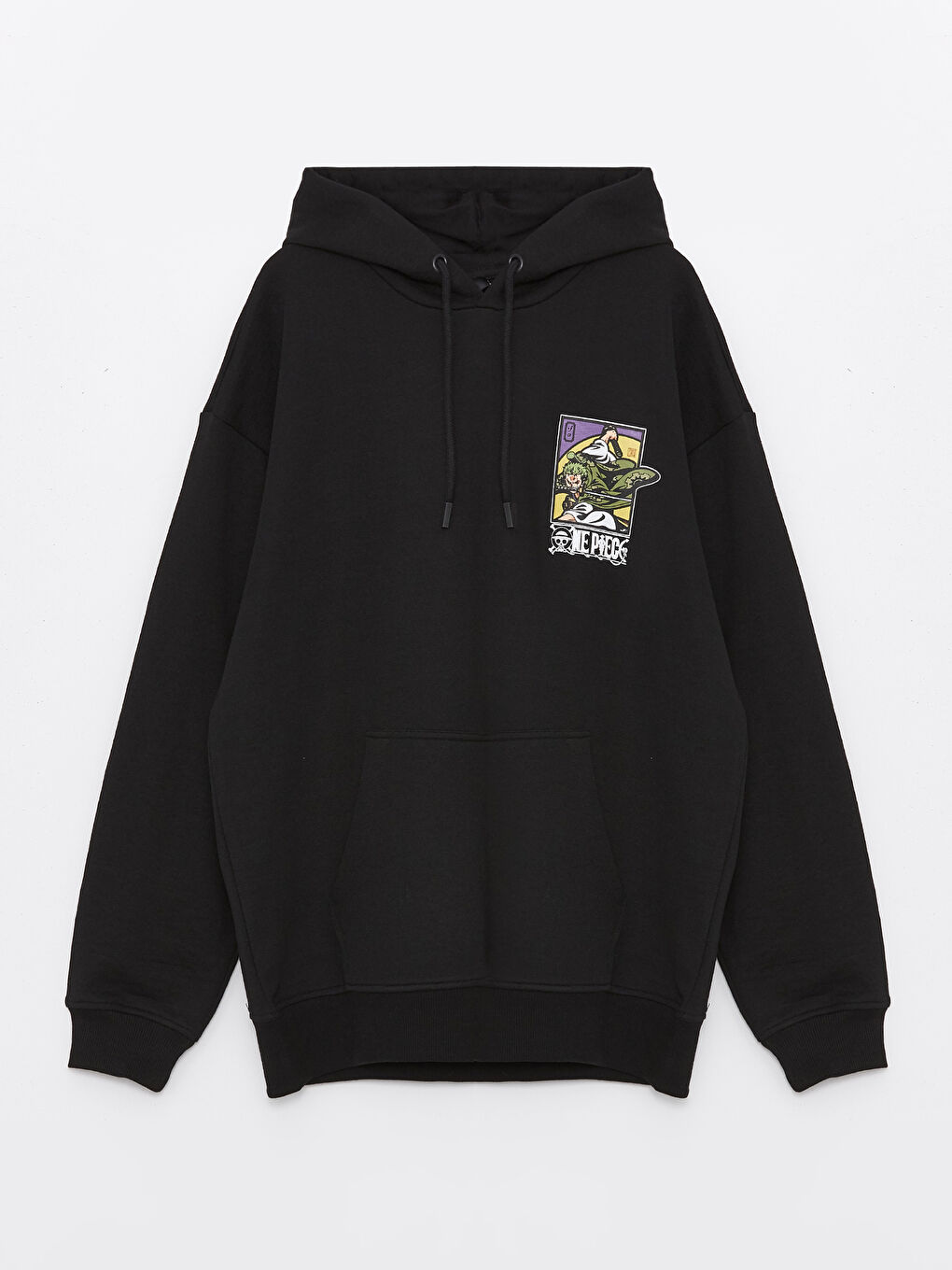 XSIDE Siyah Uzun Kollu One Piece Baskılı Erkek Hoodie - 6