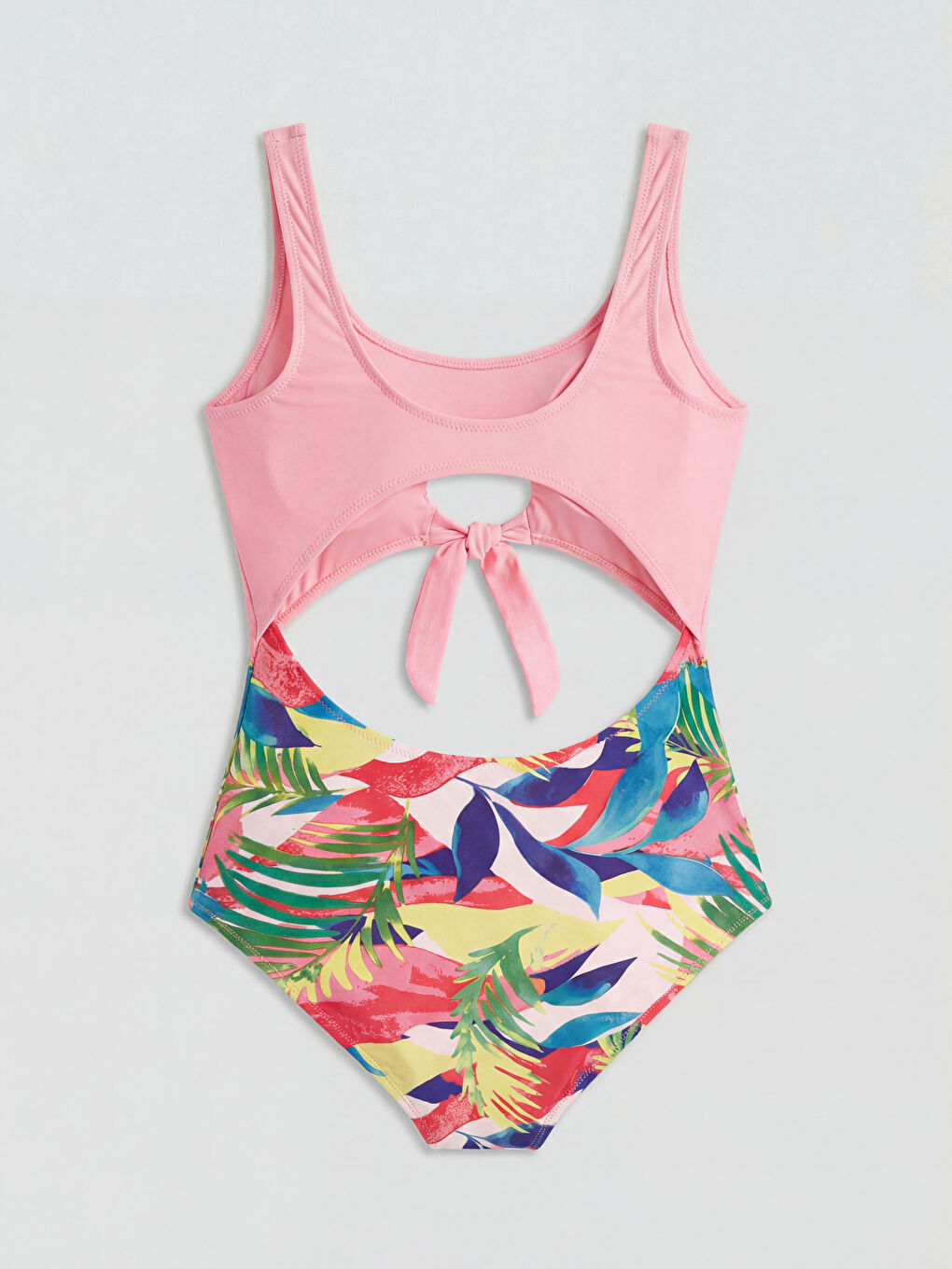 Pembe Desenli Çıkabilir Pedli Kadın Mayokini-1