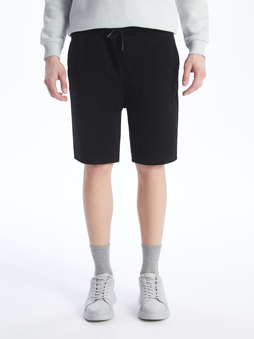 Siyah Standart Kalıp Erkek Şort-2