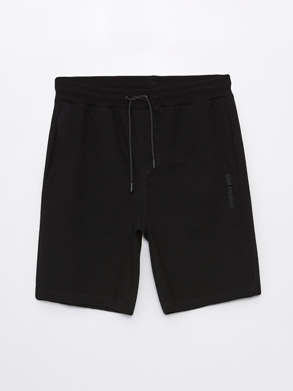 Siyah Standart Kalıp Erkek Şort-4