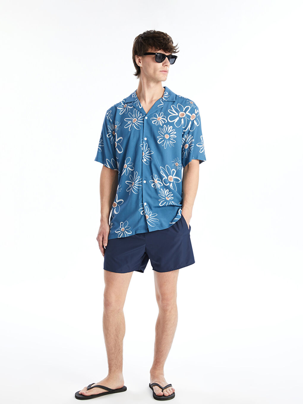 Karışık Kısa Boy Erkek Deniz Şortu-1