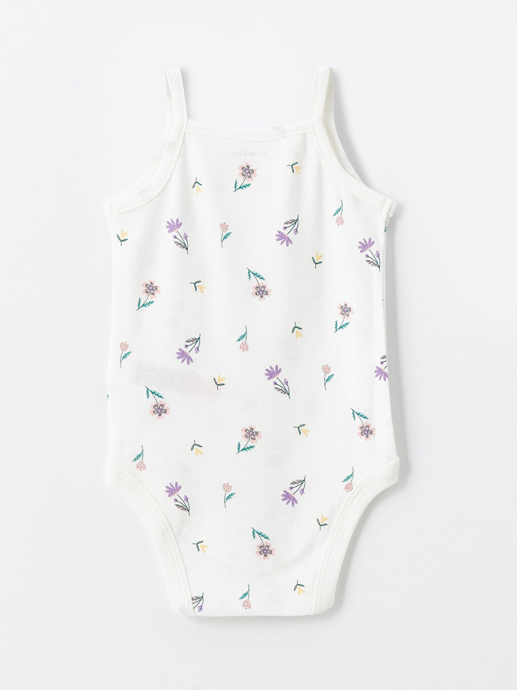 LCW baby Ekru Kare Yaka Askılı Kız Bebek Çıtçıtlı Bodysuit 3'lü - 4