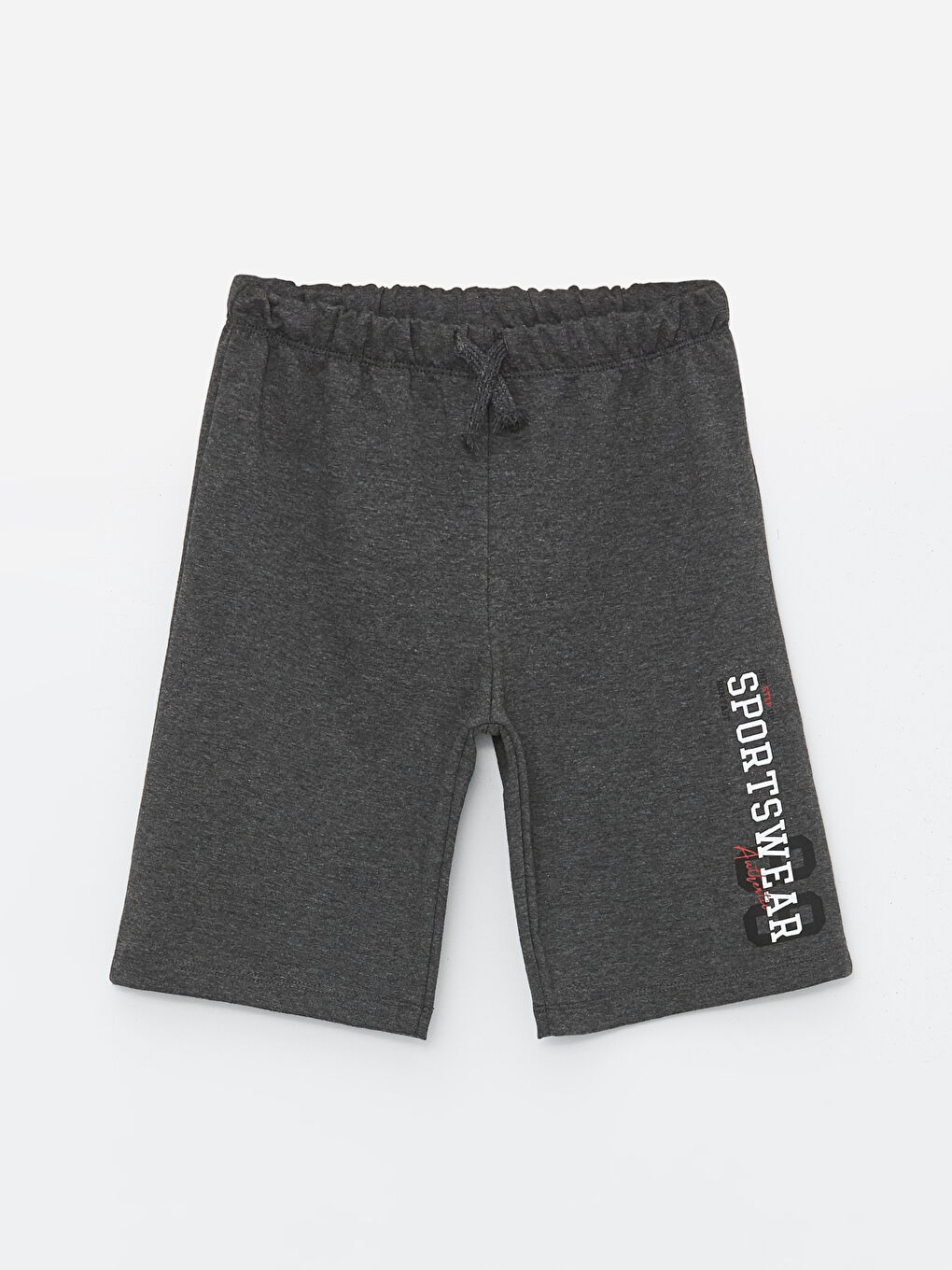 Antrasit Beli Lastikli Baskılı Erkek Çocuk Şort