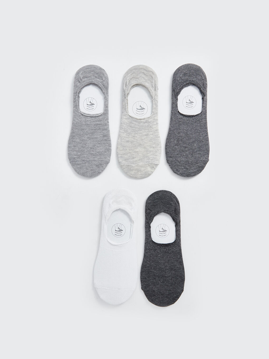 جوارب غير مرئية سادة للسيدات - ٥ قطع-1