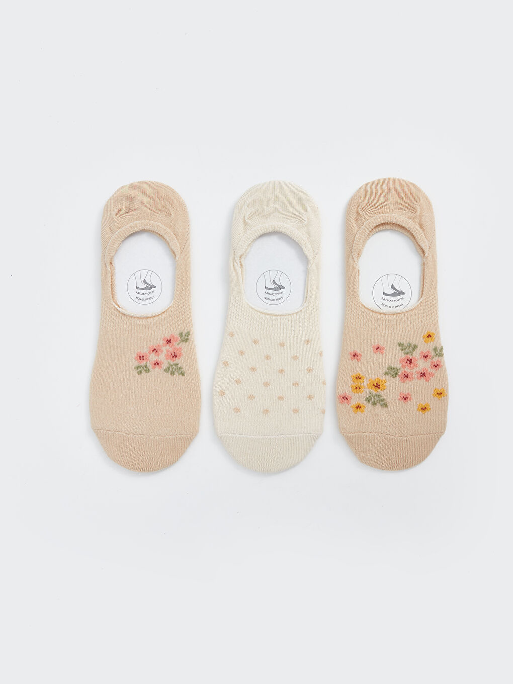 Patterned Women's Invisible Socks 3-packs