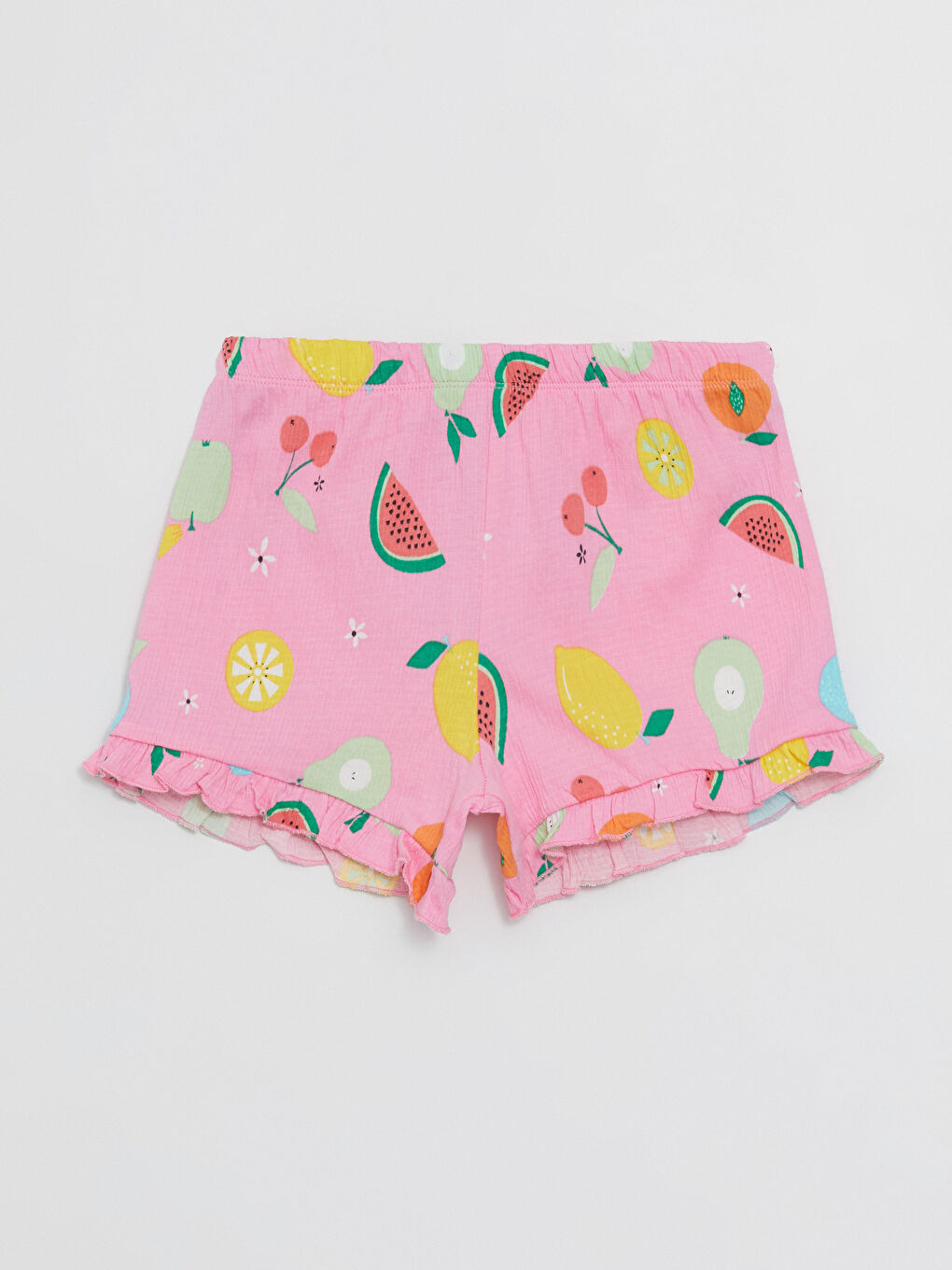 Baby Girls' Printed Shorts with Elastic Waist