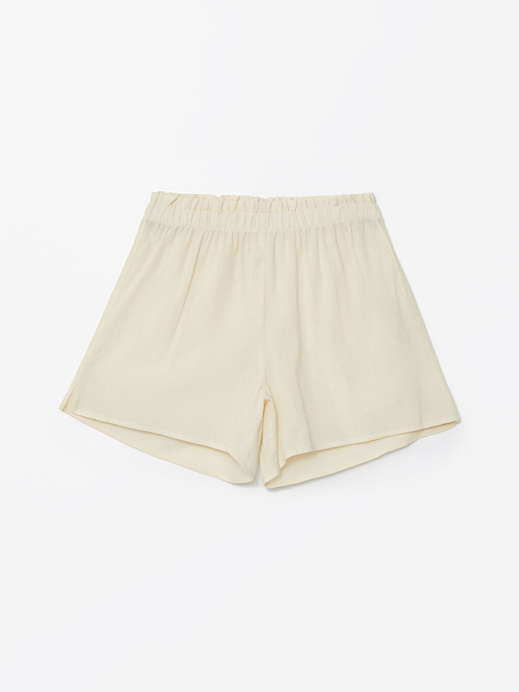 Ekru Beli Lastikli Kadın Yüzme Şortu