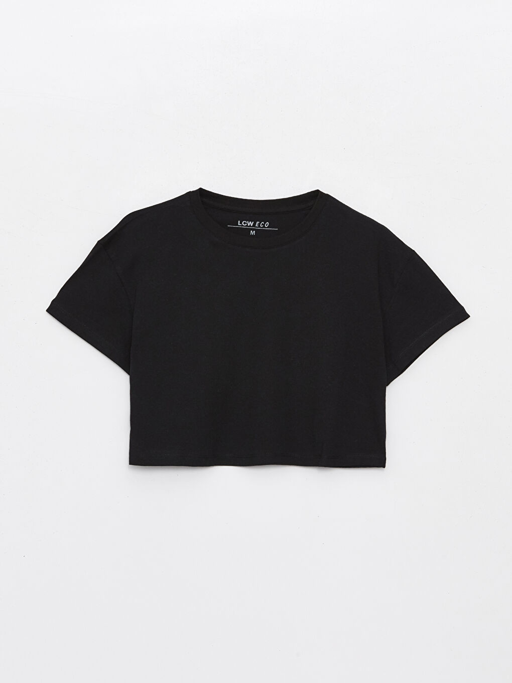 LCW ECO Crew Neck Plain Short Sleeve Women's Crop -S4CS80Z8-CVL